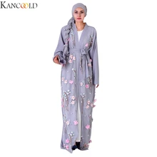 KANCOOLD, женское, одноцветное, длинное, коктейльное, Рамадан, для женщин, s, леди, спереди, открытый кардиган, исламское, длинное платье, мусульманское, подарок, платье, Халат