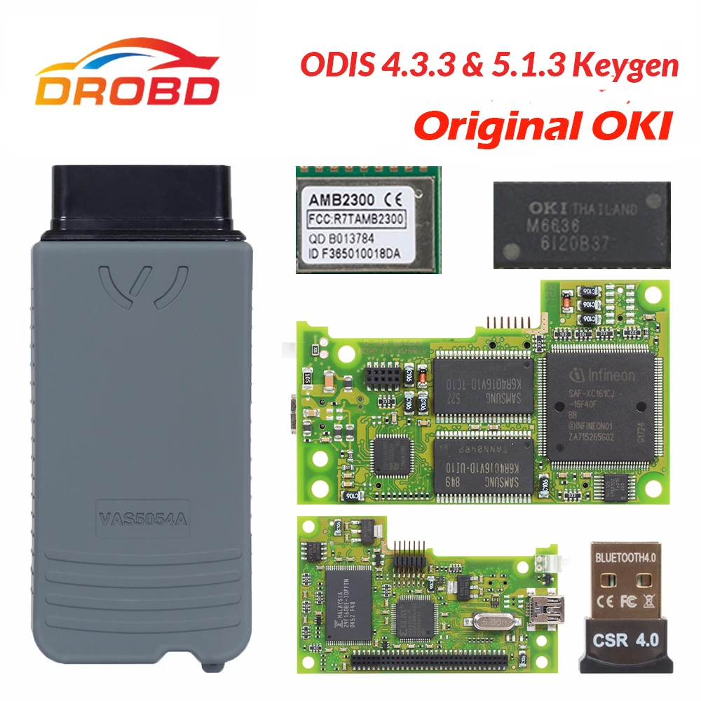 VAS5054 ODIS V4.3.3 keygen полный чип OKI Авто OBD2 диагностический инструмент VAS5054A VAS 5054A Bluetooth код считыватель сканер