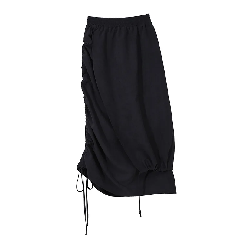 Z-ZOUX, Женская юбка, высокая талия, асимметричные юбки, эластичная талия, на завязках, нестандартная юбка, подходит ко всему, длинные черные юбки