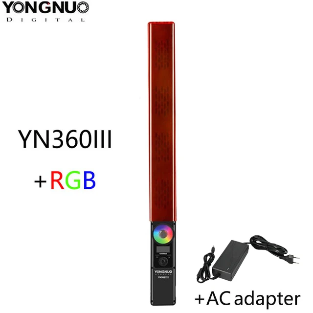 Ручной светодиодный светильник YONGNUO YN360 III YN360III 5500k RGB с цветовой температурой для студийной съемки и записи видео - Цвет: YN360III AC adapter