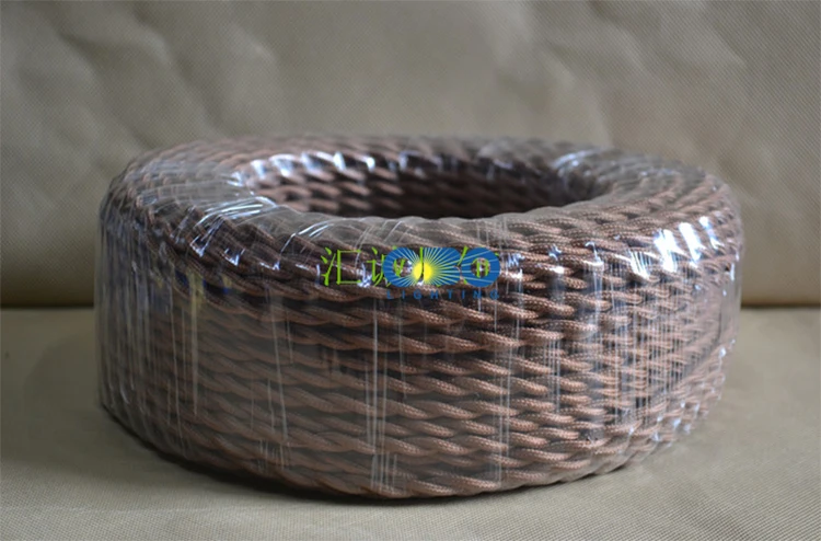 Fio elétrico vintage para lâmpada, 2 núcleos,