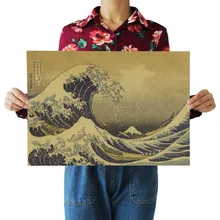 [A103] Япония Ukiyo-E Ностальгический ретро плакат из крафт-бумаги экран для помещений кафе декоративная живопись