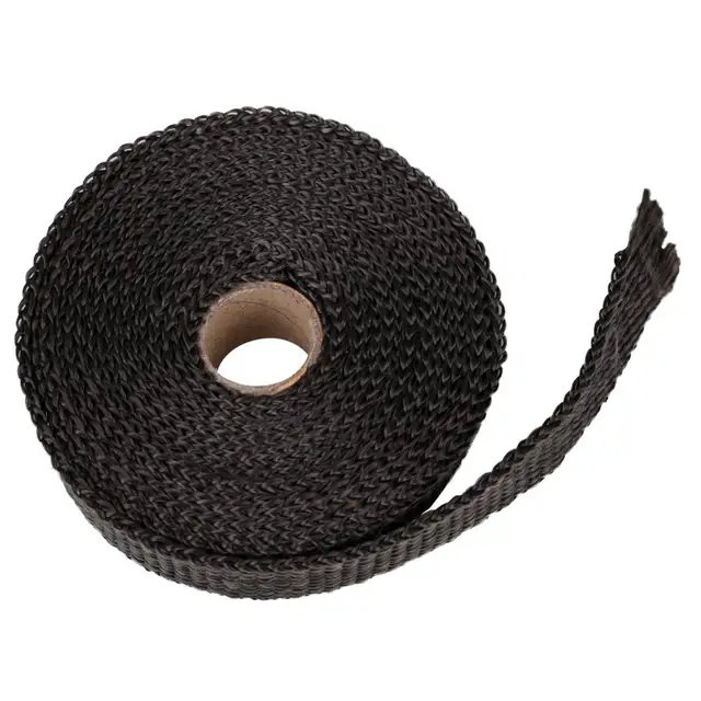 5M Roll Fiberglass Heat Shield Moto Exhaust Header Pipe Heat Wrap Tape Thermal Protection Manifold Header Insulation Cloth Roll black