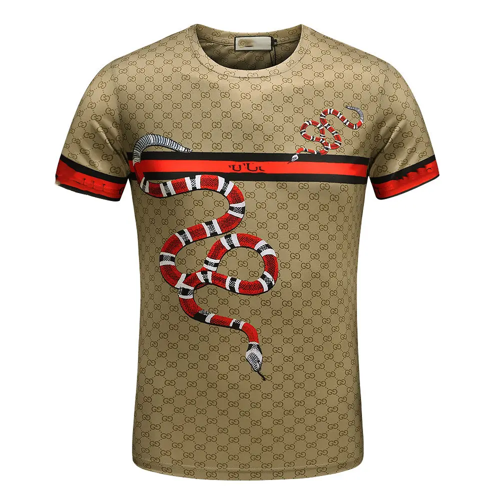

2019 Summer new fashion men t shirt streetwear Cotton Casual O-Neck Print snake Short funny t shirts tops Boyfriend gift 1