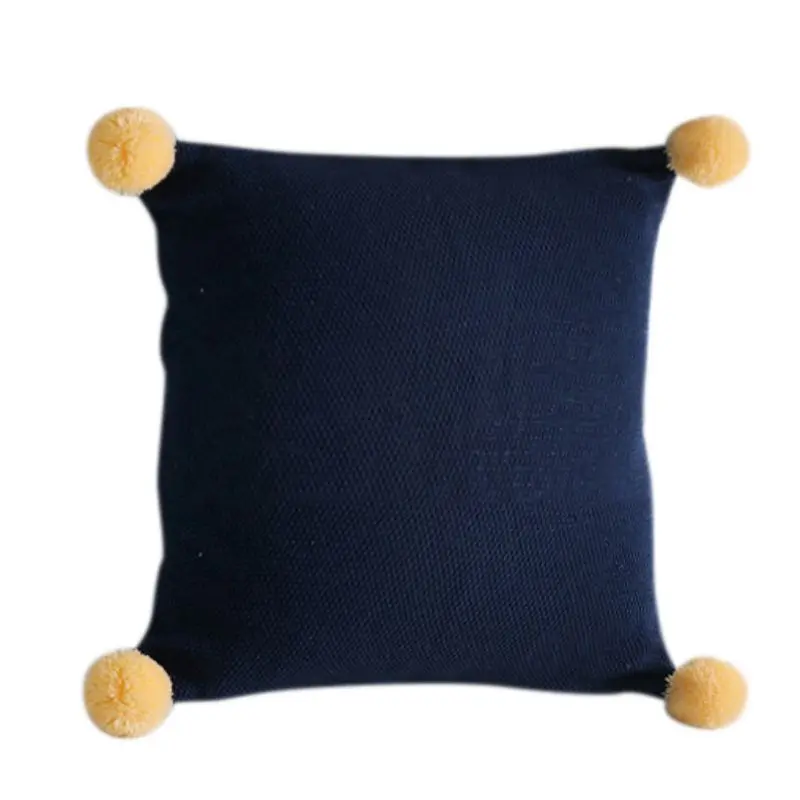 Яркие цвета, наволочка для подушки, хлопок, удобная наволочка для подушки с помпонами, декоративная наволочка