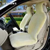 AUTOROWN Comfortable Real Sheepskin Car Seat Cover Front Seat Protector Soft For All Season Auto Interior Accessories 2022 New ► Photo 3/6