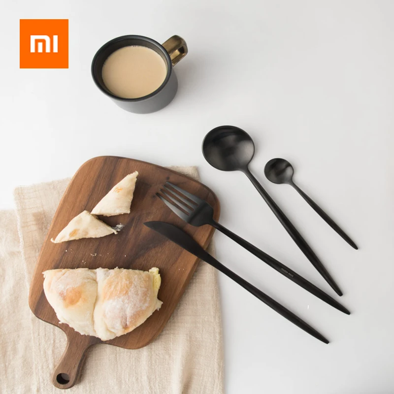 

Xiaomi Stainless Steel Fork Knife Spoon Tableware Set Cutlery Steak Knife Fruit Dessert Fork Tea Spoon Kitchen Dinnerware
