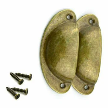 

Pull Shell Handles Grip Hardware 24Pcs Cupboard Door Cabinet Cup Drawer