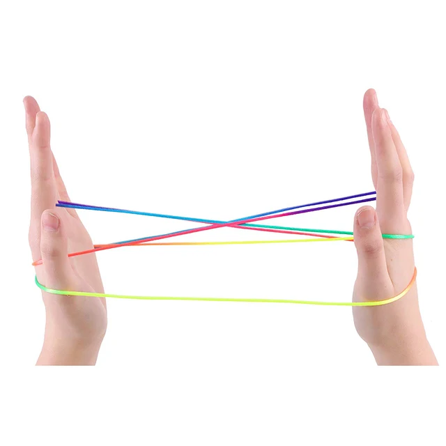 Kids Rainbow Colour Fumble Finger Thread Rope String Game Developmental Toy Puzzle Educational Game for Children Kids 4