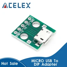 Adaptador MICRO USB A DIP, conector hembra de 5 pines, convertidor de PCB tipo B, placa de pruebas, interruptor de USB-01, asiento madre SMT, 10 Uds.