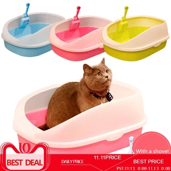 

Pet Dog Toilet Cat Litter Box Cat Dog Tray Teddynti-Splash Toilette with cat litter shovel Puppy Cat Indoor Home Sandbox