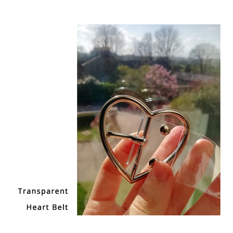Модный женский прозрачный широкий ремень с пряжкой в форме сердца невидимый прозрачный ремень однотонный Повседневный пластиковый унисекс