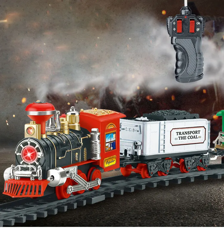 Радиоуправляемый Электрический поезд, Рождественская игрушка, Набор железной дороги, модель поездов с дистанционным управлением, игрушка поезда, электрические рождественские игрушечные поезда для детей, Gif