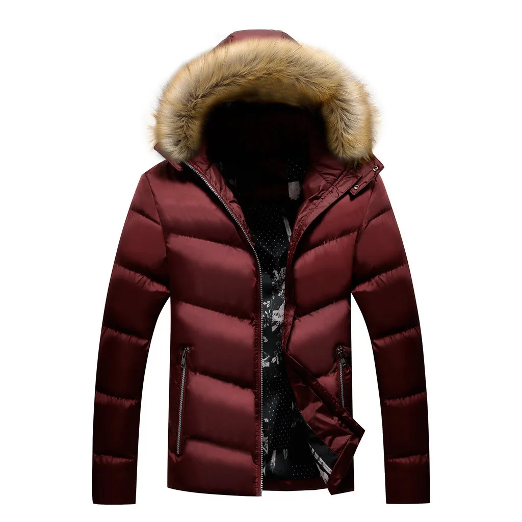 5XL плюс Размер мужские зимние пальто и куртки с шапкой Повседневная ветрозащитная парка с пузырьками мужская Тонкая теплая хлопковая стеганая в меховой верхней одежде