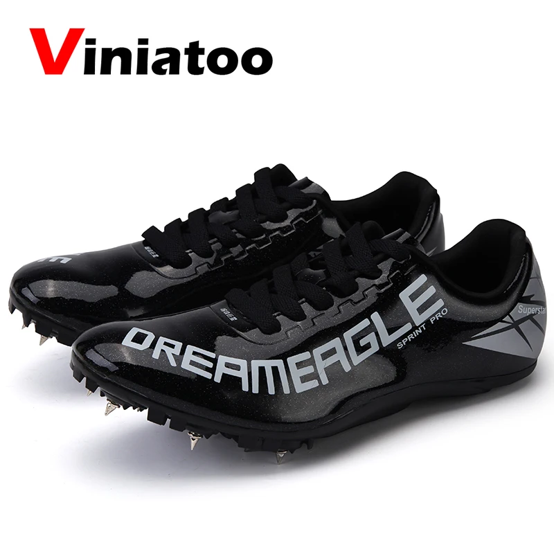 

2020 New Brand Black Track Spikes Shoes for Men Professional Track and Fielld Shoes Men Women Size 35-45 Jumping Racing Sneakers