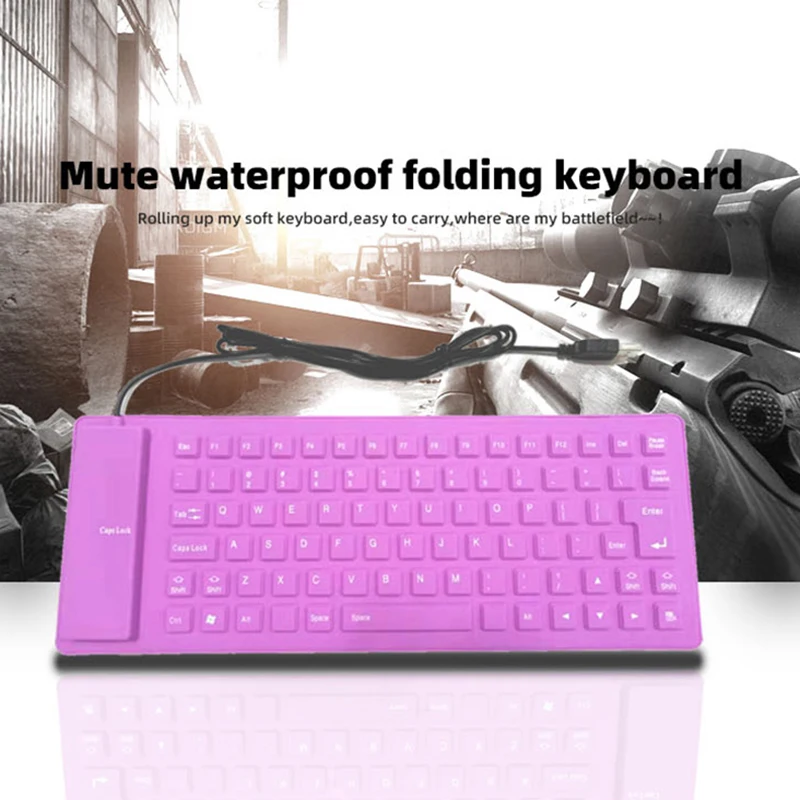 Disour-teclado Dobrável de Silicone 85 Teclas Flexível Portátil Dobrável com Fio Mini Usb pc Notebook Tablet Laptop Jogos - Imagem 6