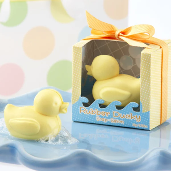 Маленькое желтое мыло в форме утки подарочной коробке свадебное Детское Мыло