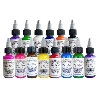 

14 Bottle Tattoo Ink Pigment Set Permanent Makeup Pigment Eyebrows Eyeliner Tattoo Paint Body Makeup Ink Tools