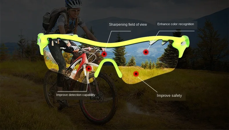 Cycling Sunglasses Outdoor Polarizing Bicycle Riding Glasses Wind-Resistant Sand Fishing Mountain Bike Sports Sun Goggles