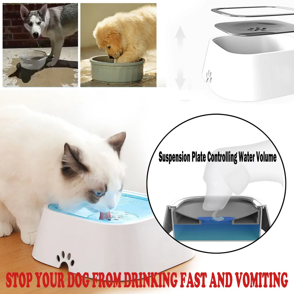 Anjing Anak Anjing Makanan Air Feeder Lucu Volume Air Kontrol