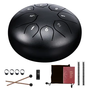 

Hot 6 Inch Steel Tongue Drum 8 Tune Hand Pan Drum Tank Hang Drum With Drumsticks Carrying Bag Percussion Instruments At Home