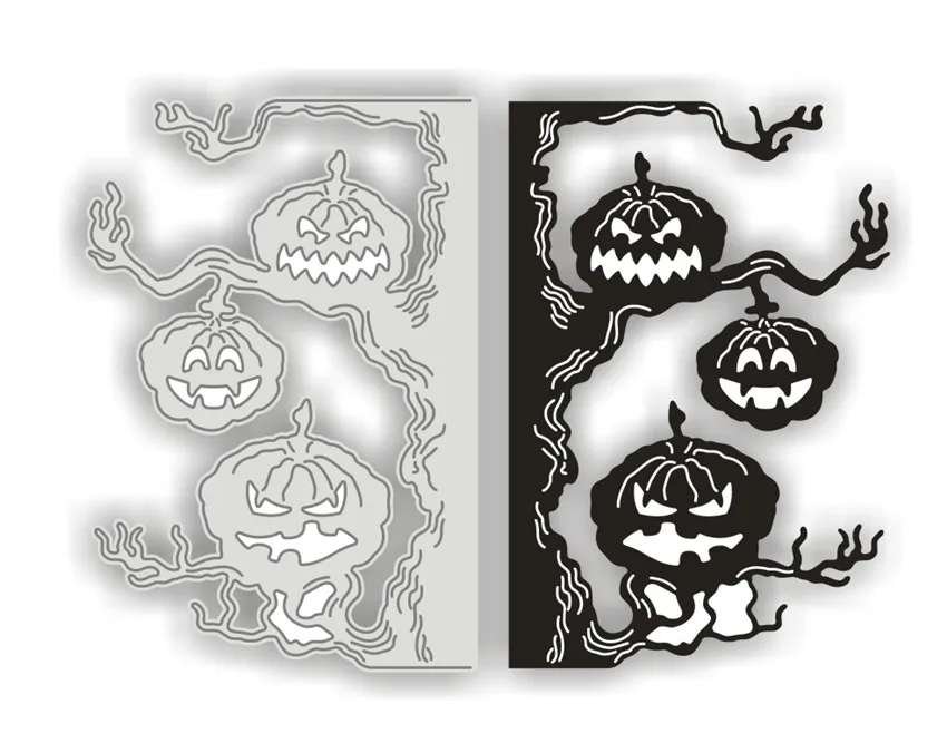 

PANFELOU Pumpkin tree 10x9.8cm Scrapbooking DIY Halloween Embossing mould card paper die stencils punch Metal cut dies cutting