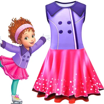 

NEW cartoon fancy nancy cosplay purple vest sleeveless dress costume Halloween Christmas carnival Girls party costumes