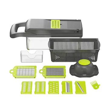 

Vegetable Shredder Artifact Multi-function Dice Potato Shreds Hand protector Soak Drainage function Non-slip