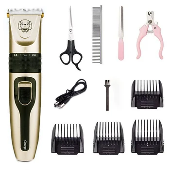 

Low-noise Rechargeable Professional Pet Hair Trimmer Kit Dog Cat Electric Shaver Scissors Comb Brush Grooming Clippers Cutter