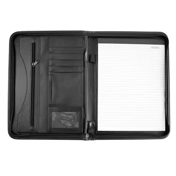 

Bank Clerk Large Capacity Durable Accounting Storage PU Leather Office Supplies Zipper Closure Paper Organizer A4 File Folder