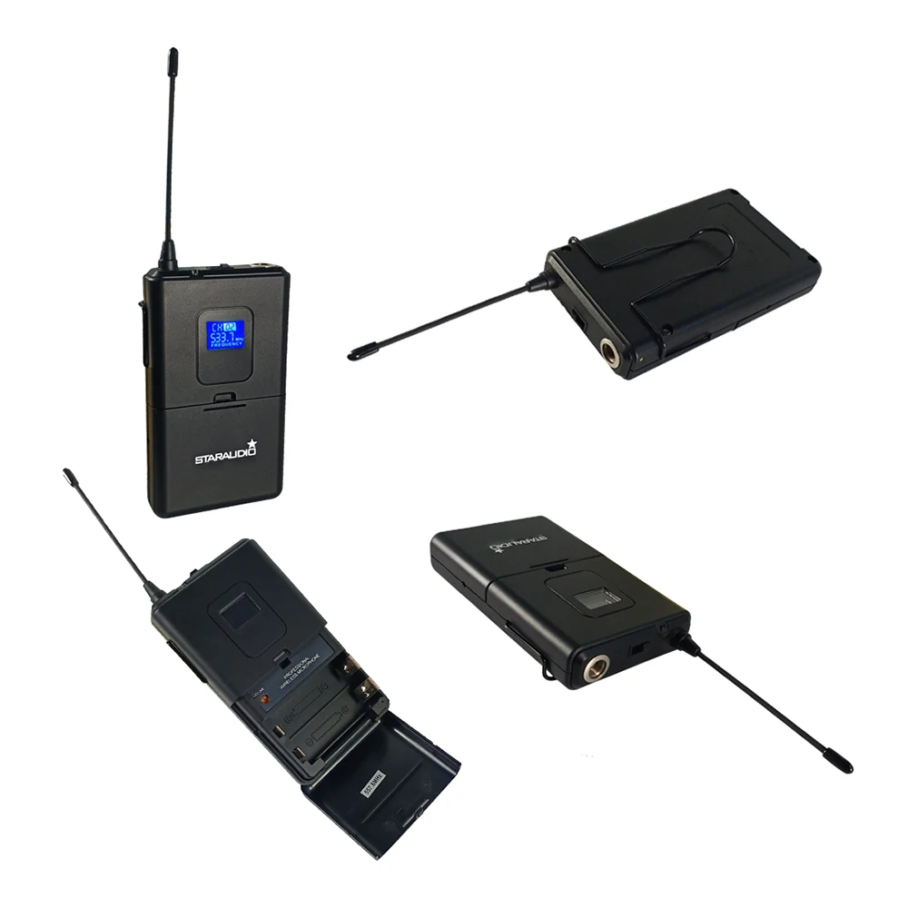 2 channel uhf handheld headset wireless microphone system