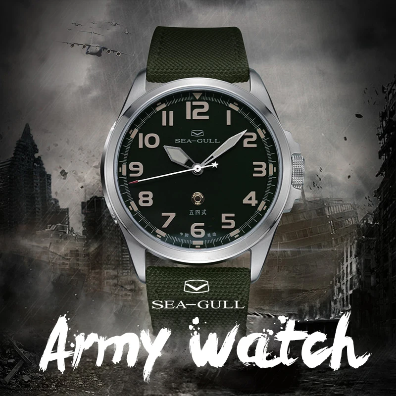 US $315.00 2020 New Seagull Mens Watch Military Watch Army One Official Authentic Sports Automatic Mechanical Waterproof Military Watch
