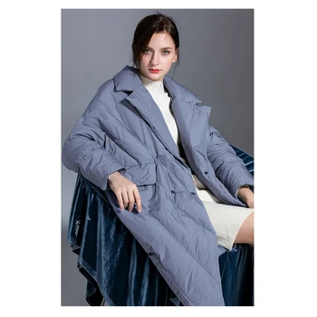 

2019 New winter high-grade women's down jacket long section white duck down thick section fashion jacket female models coat K091