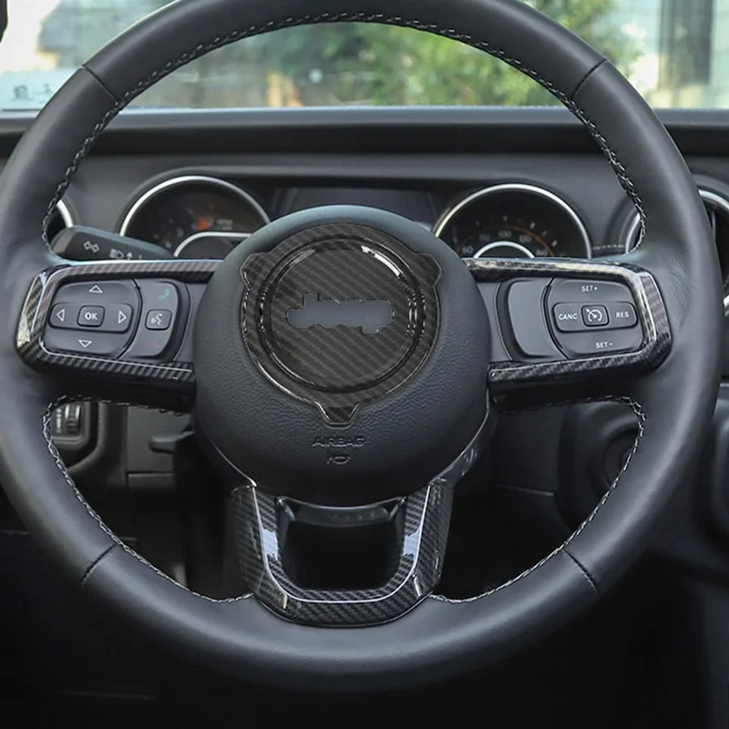 Наклейка из углеродного волокна ABS для Jeep Wrangler JL JLU Sahara Rubicon+ рулевая колесная наклейка