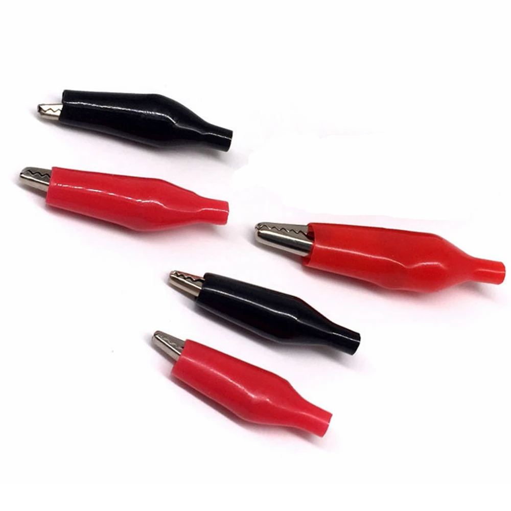 

10/20pcs 28MM Metal Alligator Clip G98 Crocodile Electrical Clamp Testing Probe Meter Black Red with Plastic Boot