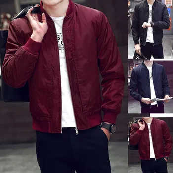 

Men Jacket Solid Winter Warm Overcoat Outwear Slim Long Sleeve Zipper Tops Blouse Plus Size chaquetas hombre пальто мужское