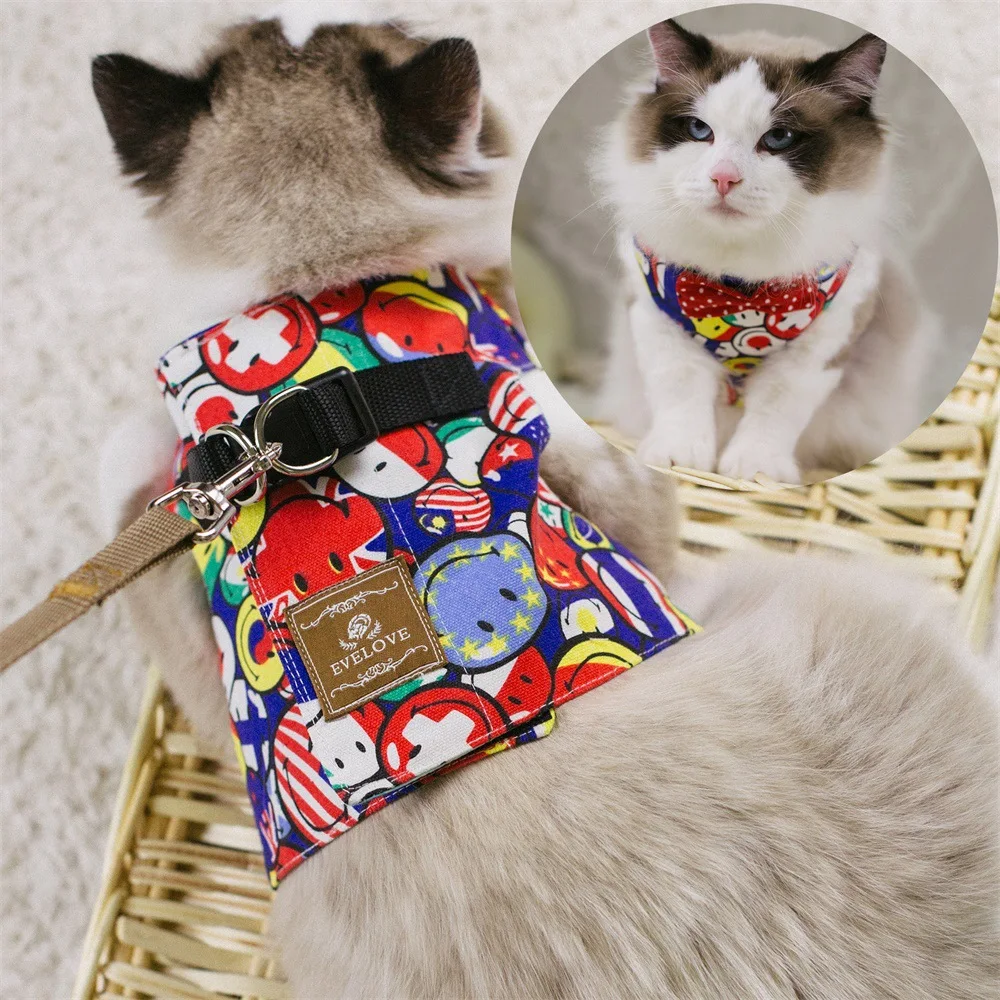 Кошка леопард кошка грудь майка на бретельках Кот веревка цепочка для кота кошка грудь поводок одежда взрыв домашний питомец с индивидуальной надписью поставки - Цвет: Smiley red