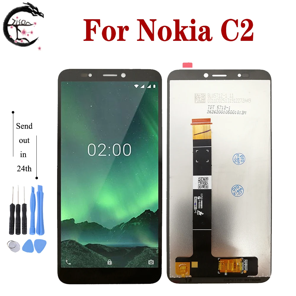 5.7 "Per Nokia C2 Display Lcd Touch Panel Sensor Digitizer Assembly Sostituzione Per Nokia C2 Lcd Module Repair Kit Parts