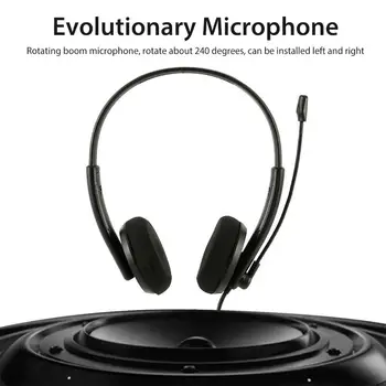 

In Stock Wired Headset Lightweight Comfortable USB Computer Heaphone Earphone With Microphone For Online Lessons Conference
