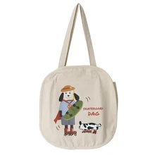 Мультяшные собаки холст студенческие женщины простая сумка через плечо большой емкости через плечо мессенджеры