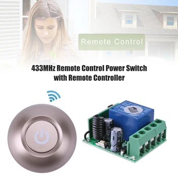 

433MHz Practical Multi-functional Durable Convenient Remote Control Switch 12V Receiver + Self-powered Round RF Transmitter