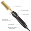 New White Hot Comb Electric Hot Comb Wet And Dry Hair Curler Comb Hot Straightening Heating Comb Iron Environmentally Gold Comb 4
