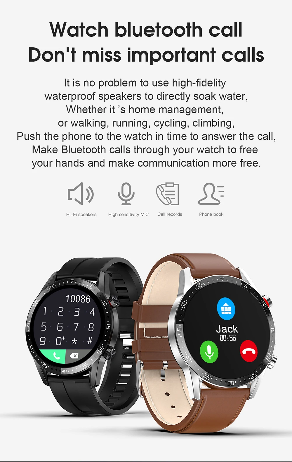 bluetooth chamada smartwatch android ecg relógio inteligente homem