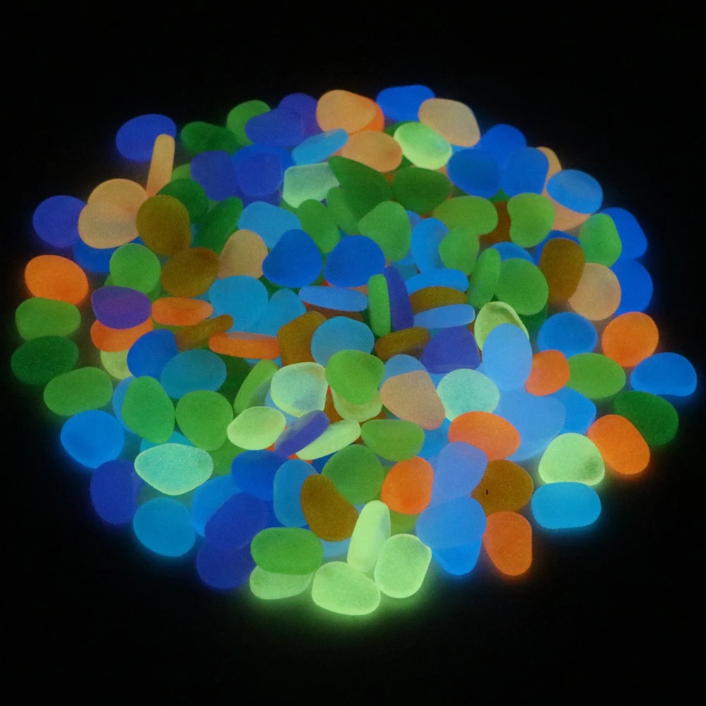 Colorful Glow in The Dark Pebbles Indoor Outdoor Garden Stones For Decoration