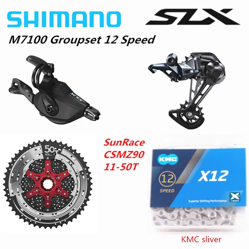 SHIMANO DEORE SLX M7100 Groupset MTB Mountain Bike 1x12-Speed 11-50T SL+RD+CSMZ90+KMCX12/CN-M7100 M7100 Shifter Rear Derailleur