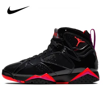 

High Top Nike Air Jordan 7 Patent Leather 313358-006 Men's Jordan Shoes Basketball Shoes Comfortable Gym Training Boots Women