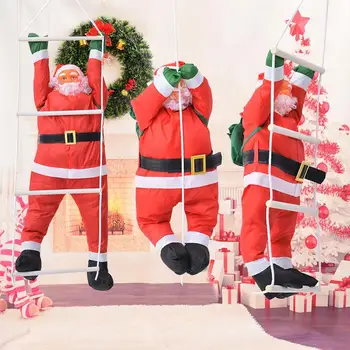 

60CM Climbing Rope Ladder Santa Claus Christmas Decorations Santa Claus Climb Ladder Doll Pendant New Year Decorations