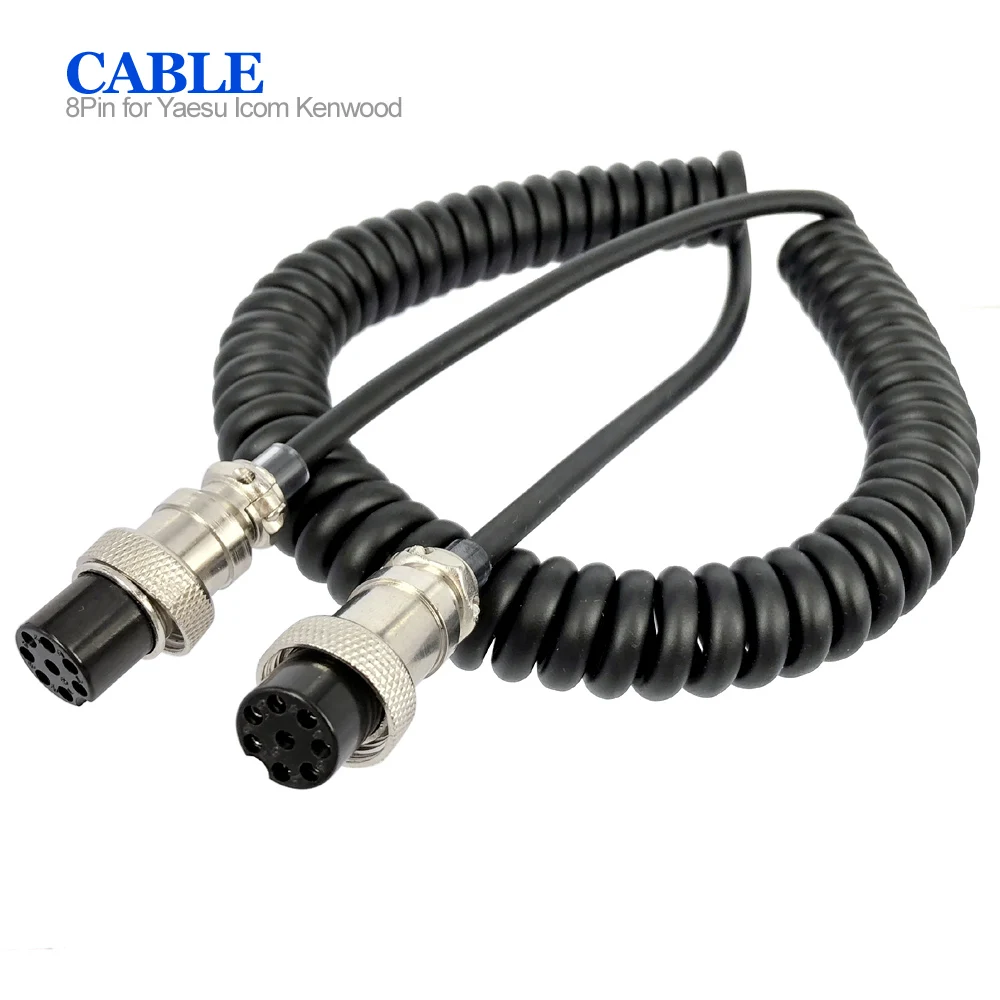 8 Pin Microphone Extension Cable For YAESU KENWOOD Walkie Talkie