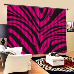Розовый красный занавес s для гостиной 3D занавес окна роскошные гостиной комнаты; декор Cortina tiger шторы с рисунком