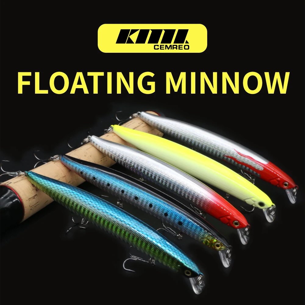 Lot De 3 Leurres Flottants Mino Avec Yeux 3D - Matériel De Pêche Neuf